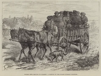 Polscy Żydzi jadący na Rynek, szkic o polsko-rosyjskiej granicy